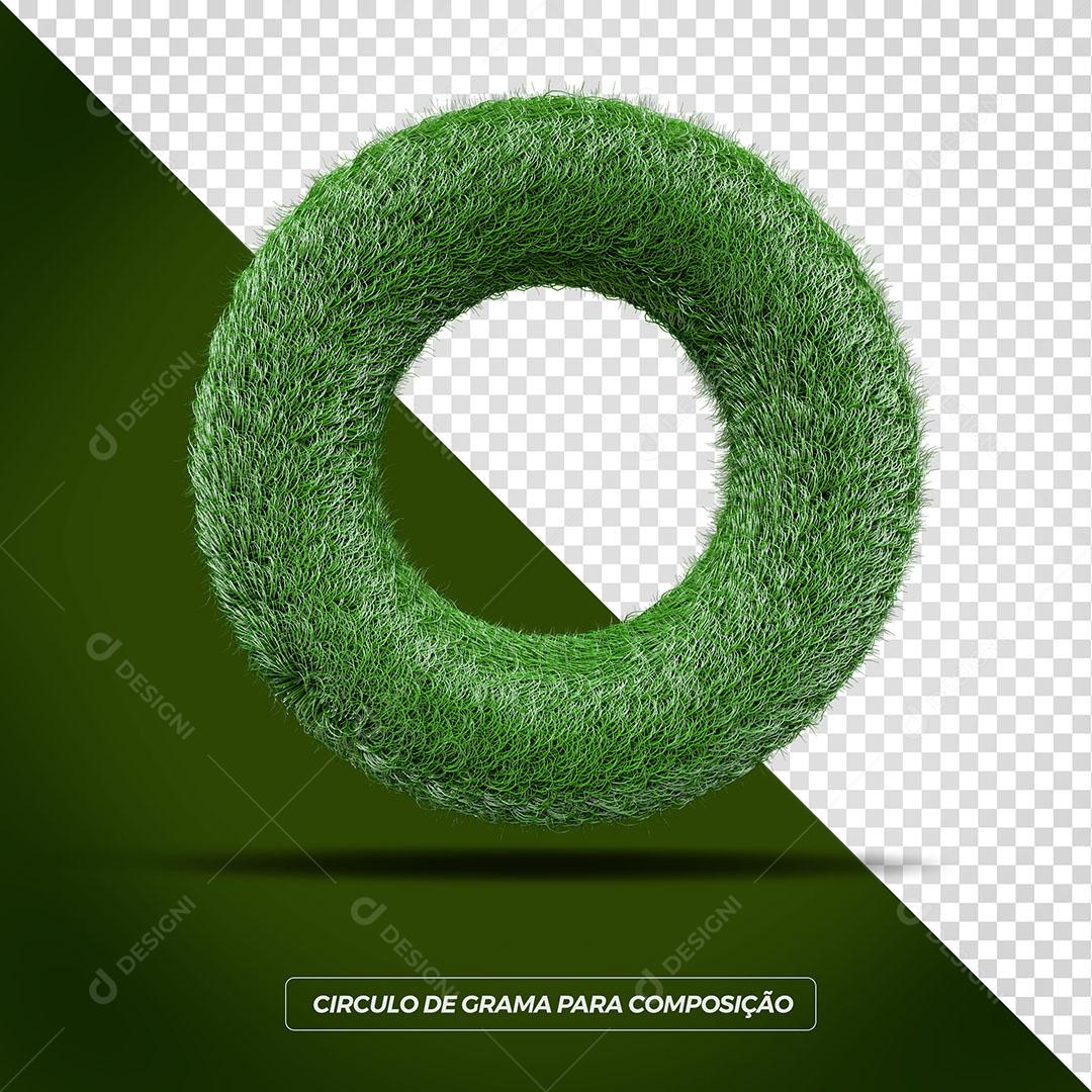Circulo de Grama Elemento 3D Para Composição PSD