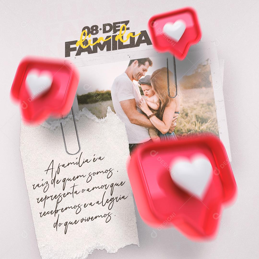 Post Dia Da Família 8 De Dezembro Social Media PSD Editável