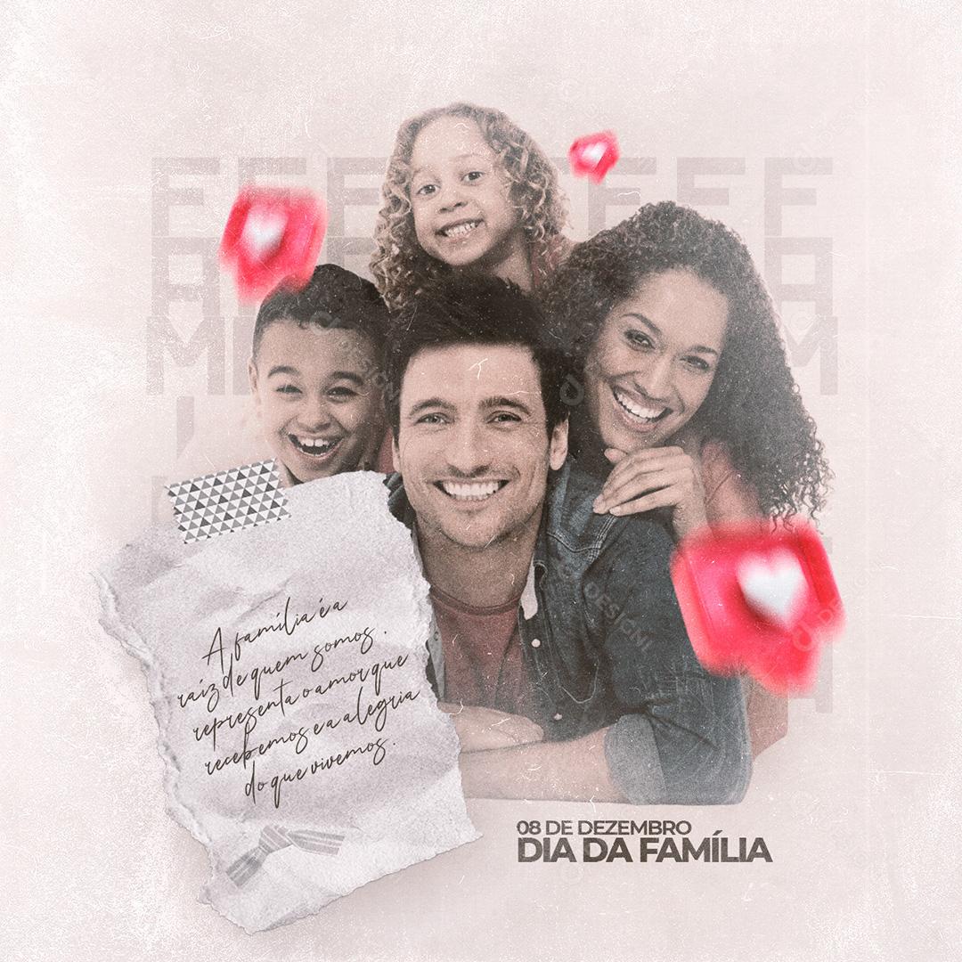 Post Dia Da Família 8 De Dezembro Social Media PSD Editável