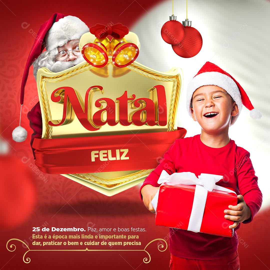 Post Feliz Natal Social Media PSD Editável