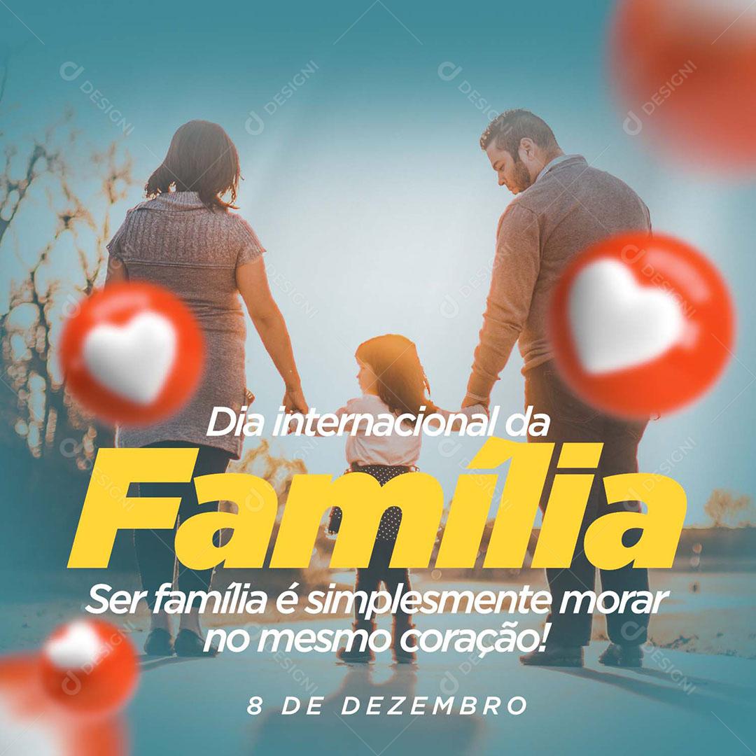 Social Media Data Comemorativa Feliz Dia da Família 8 de Dezemrbo PSD Editável