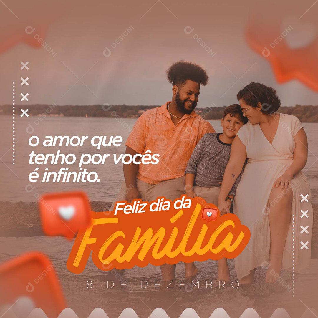 Post Feed Data Comemorativa Feliz Dia da Família Social Media PSD Editável