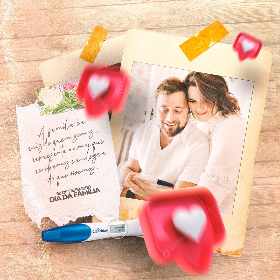 Post Dia Da Família 8 De Dezembro Social Media PSD Editável