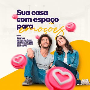 Post Imobiliária Sua Casa Com Espaço Para Emoções Social Media PSD Editável