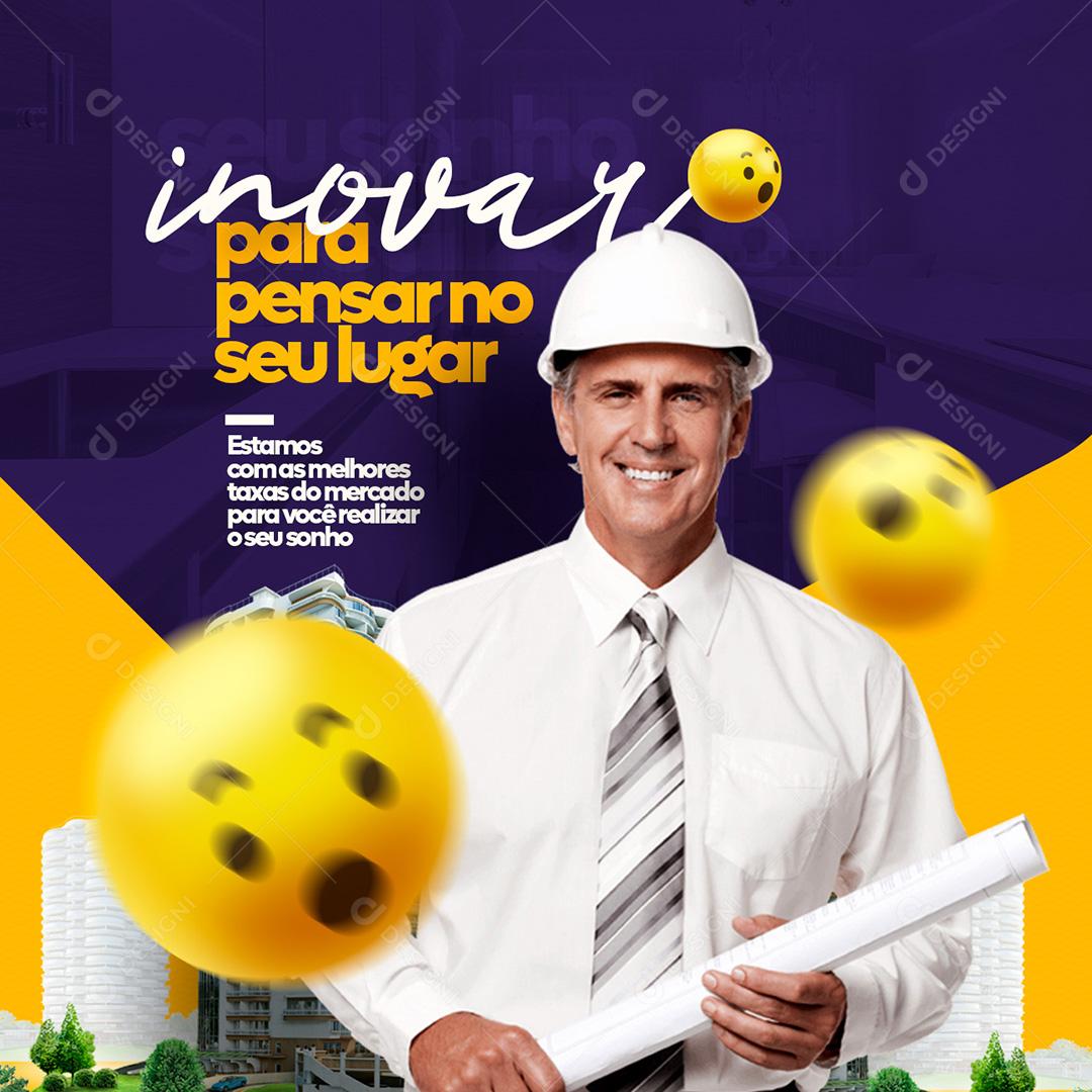 Post Imobiliária Inovar Para Pensar No Seu Lugar Social Media PSD Editável