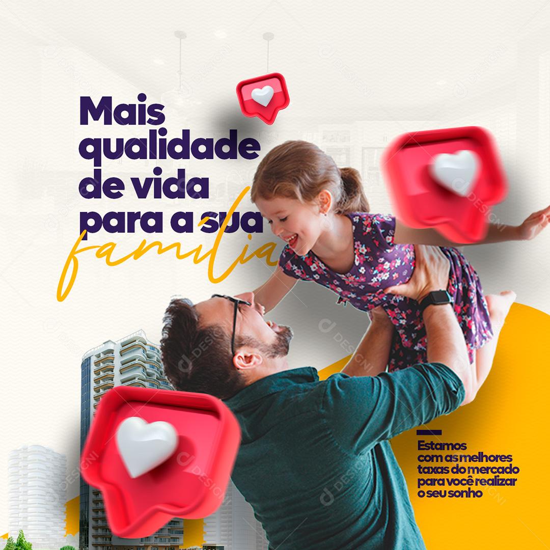 Post Imobiliária Mais Qualidade e Vida Social Media PSD Editável