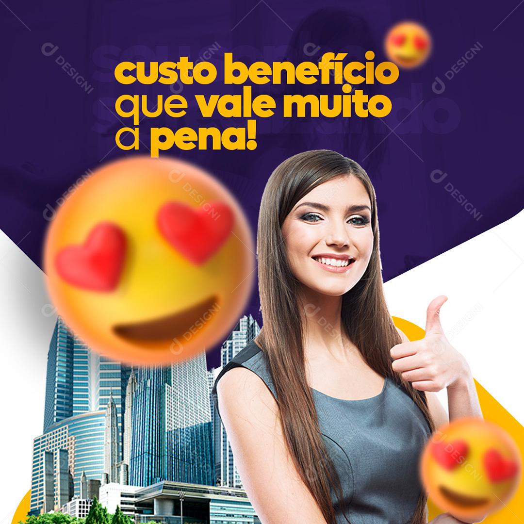 Post Imobiliária Custo Benefício Social Media PSD Editável