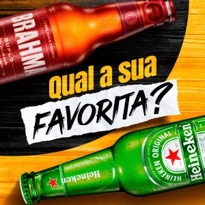 Social Media Qual a Sua Favorita Cerveja Brahma Heineken PSD Editável