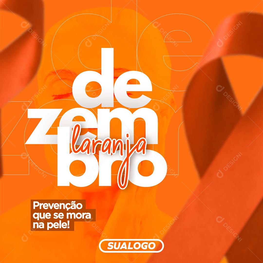 Post Dezembro Laranja Prevenção Social Media PSD Editável
