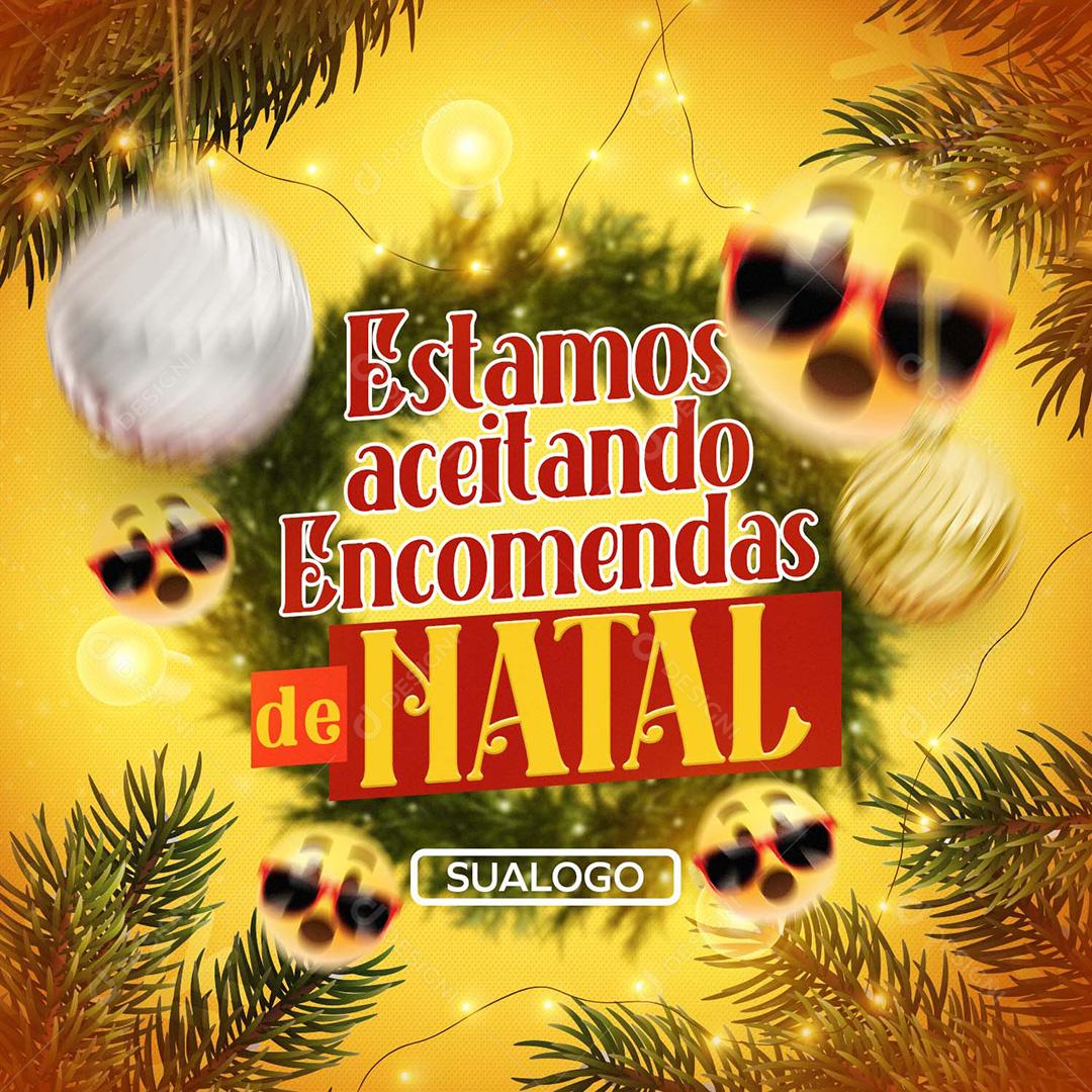 Post Estamos Aceitando Encomenda De Natal Social Media PSD Editável