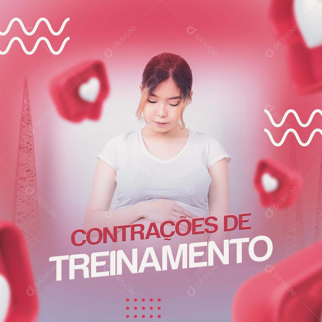 Post Gestantes Contrações De Treinamento Social Media PSD Editável