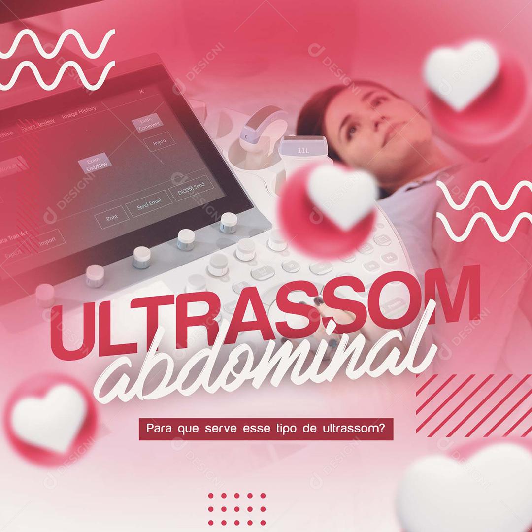 Post Gestantes Ultrassom Abdominal Social Media PSD Editável