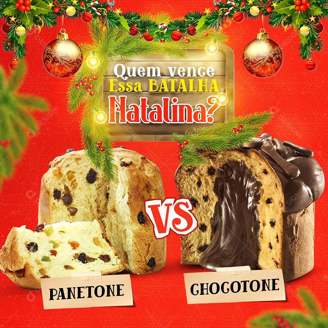 Post Panetone Batalha Natalina Social Media PSD Editável