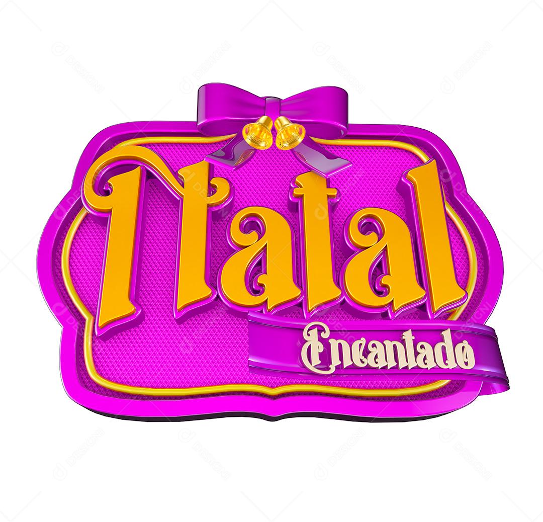 Selo 3D Para Composição Natal Encantado PNG Transparente Sem Fundo