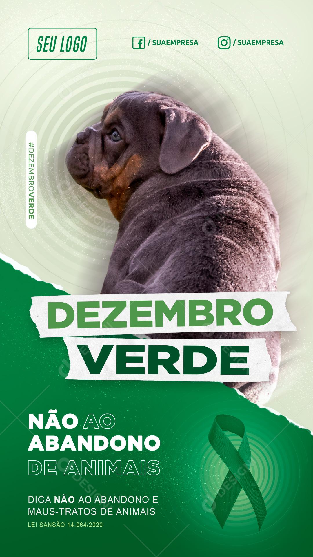 Dezembro Verde Batalha Contra Ao Mal Trato e Abandono Dos Animais Social Media PSD Editável