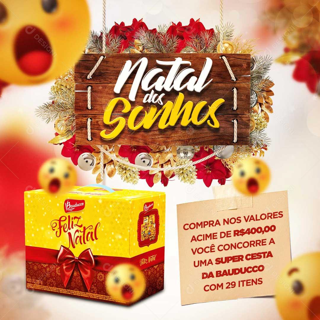 Natal Dos Sonhos Nas Compras Acima de 80 R$ Participe De Um Sorteio Social Media PSD Editável