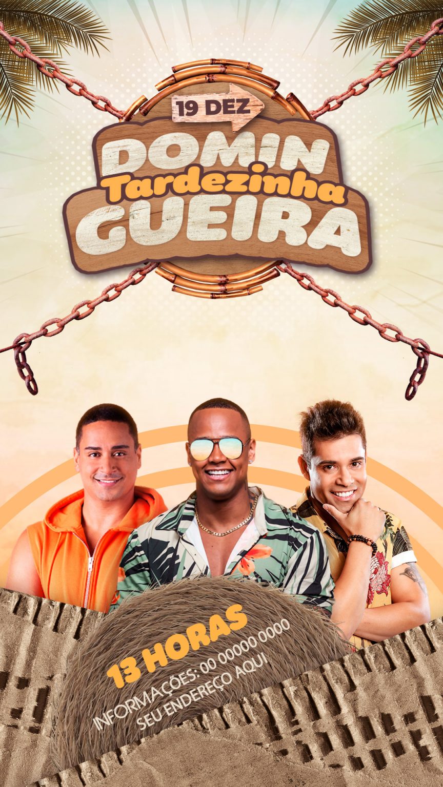 Social Media Flyer Tardezinha Domingueira Agendas PSD Editável