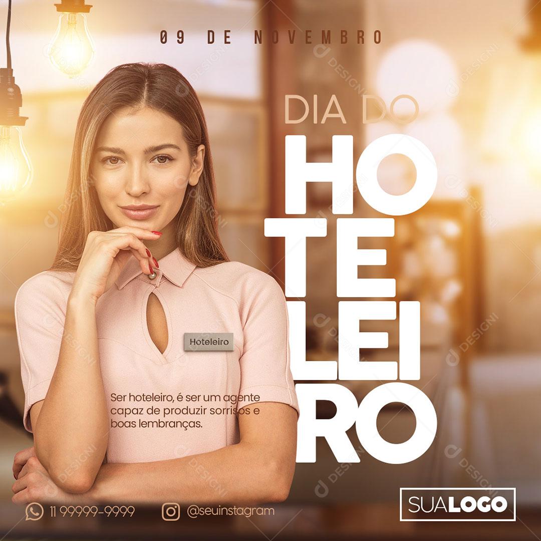 Social Media Data Comemorativa Dia do Hoteleiro 09 de Novembro PSD Editável