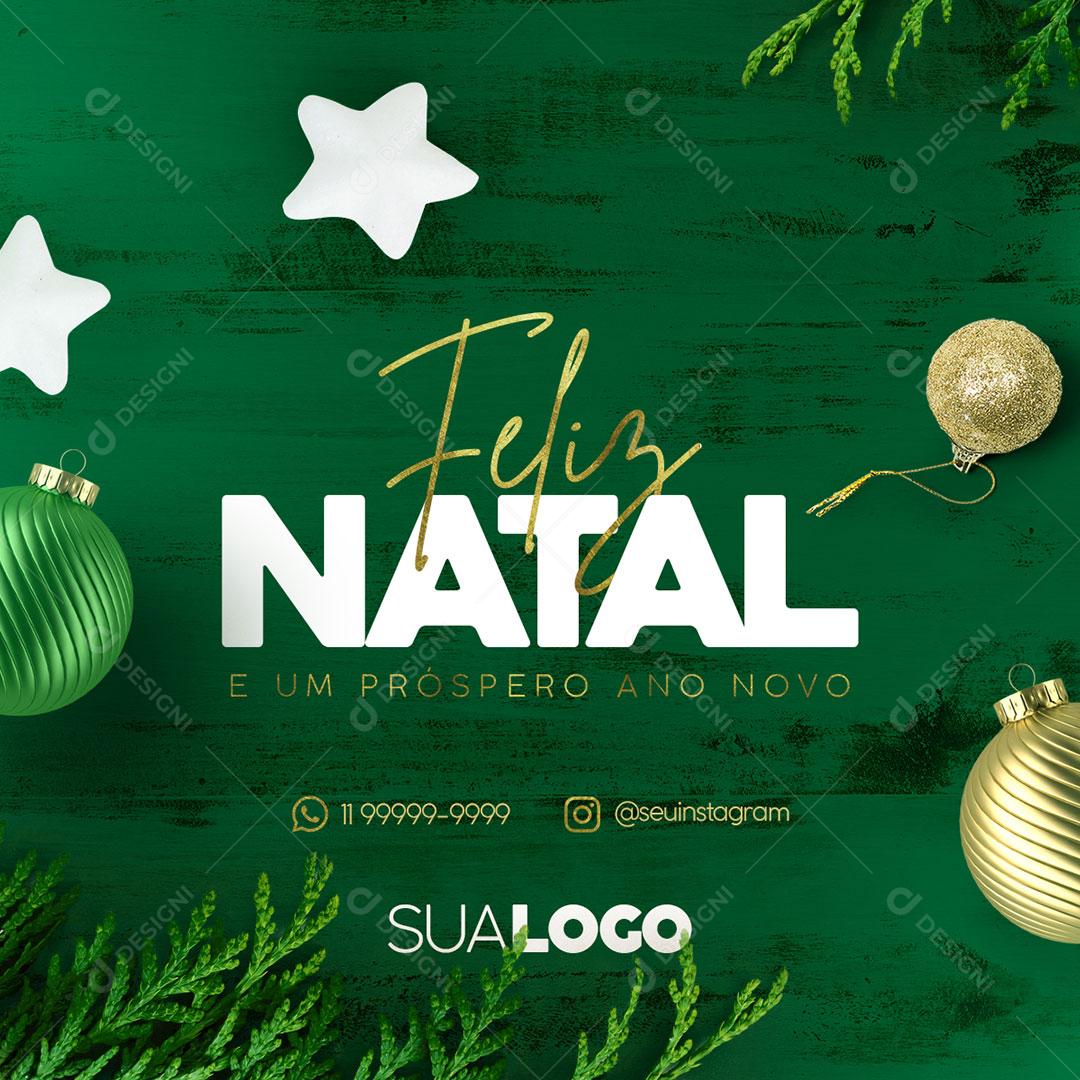 Social Media Feliz Natal e Um Próspero Ano Novo Familia Presentes PSD Editável