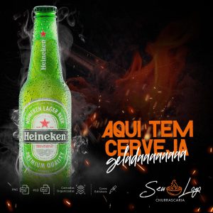 Aqui Tem Cerveja Gelada Heineken Social Media PSD Editável