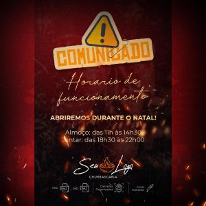 Comunicado Horario De Funcionamento Abriremos Durante O Natal Restaurante Churrascaria Social Media PSD Editável