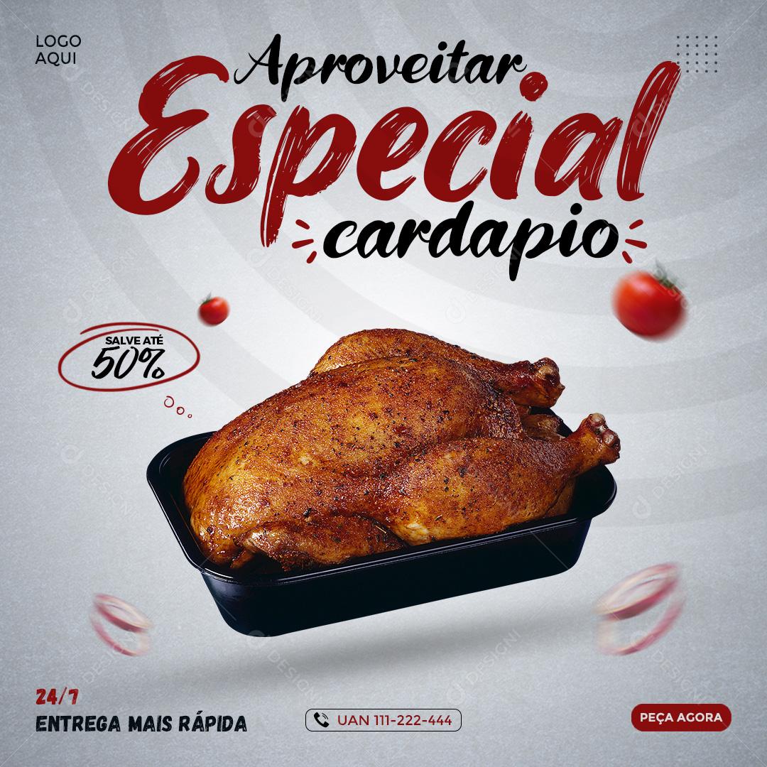 Social Media Restaurante Aproveitar Cardápio Especial PSD Editável