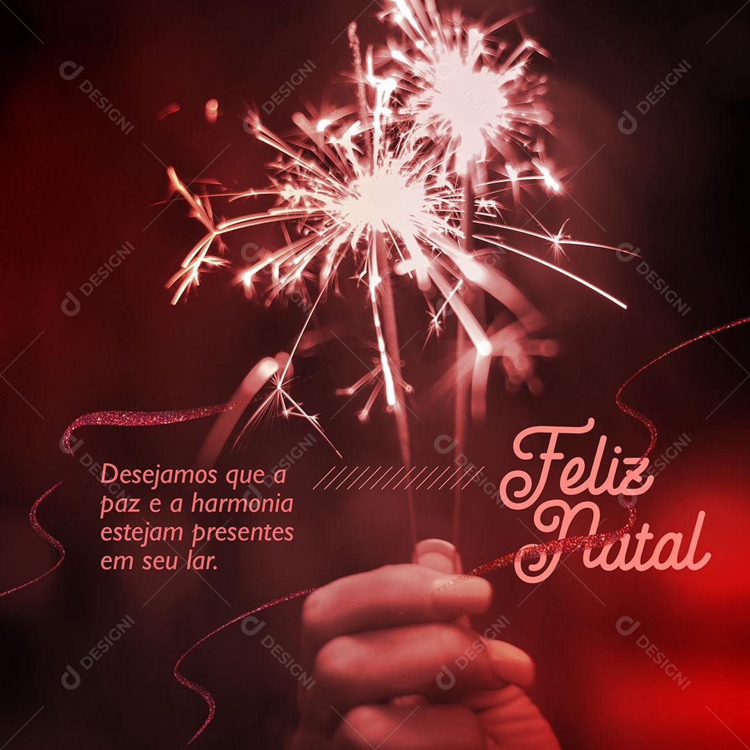 Template Social Media Votos Feliz Natal Felicidade PSD Editável