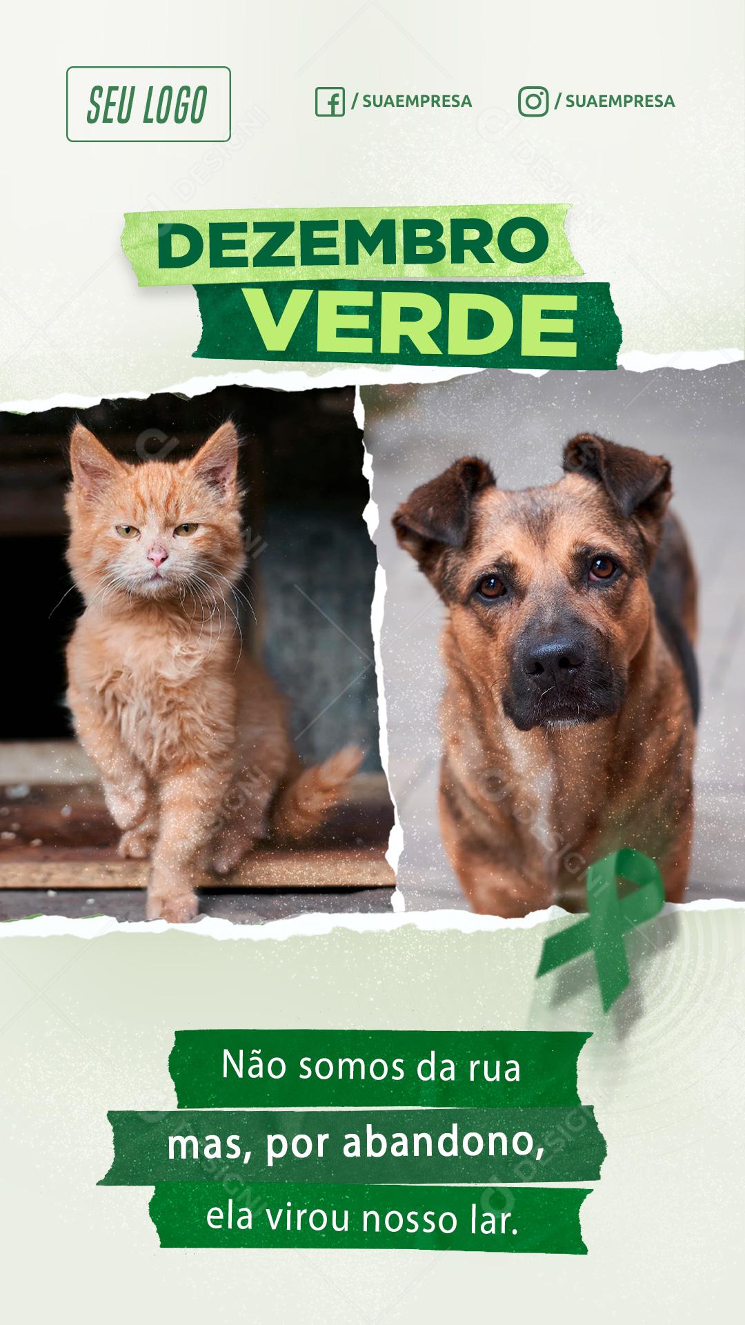 Dezembro Verde Não ao Abandono De Animais Social Media PSD Editável