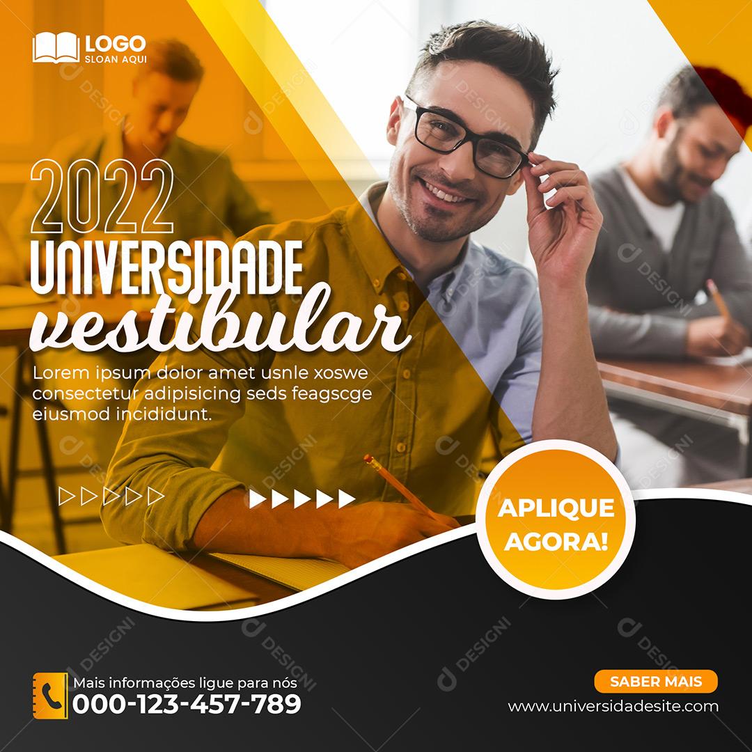 Social Media Volta Ás Aulas Universidade Vestibular 2022 PSD Editável