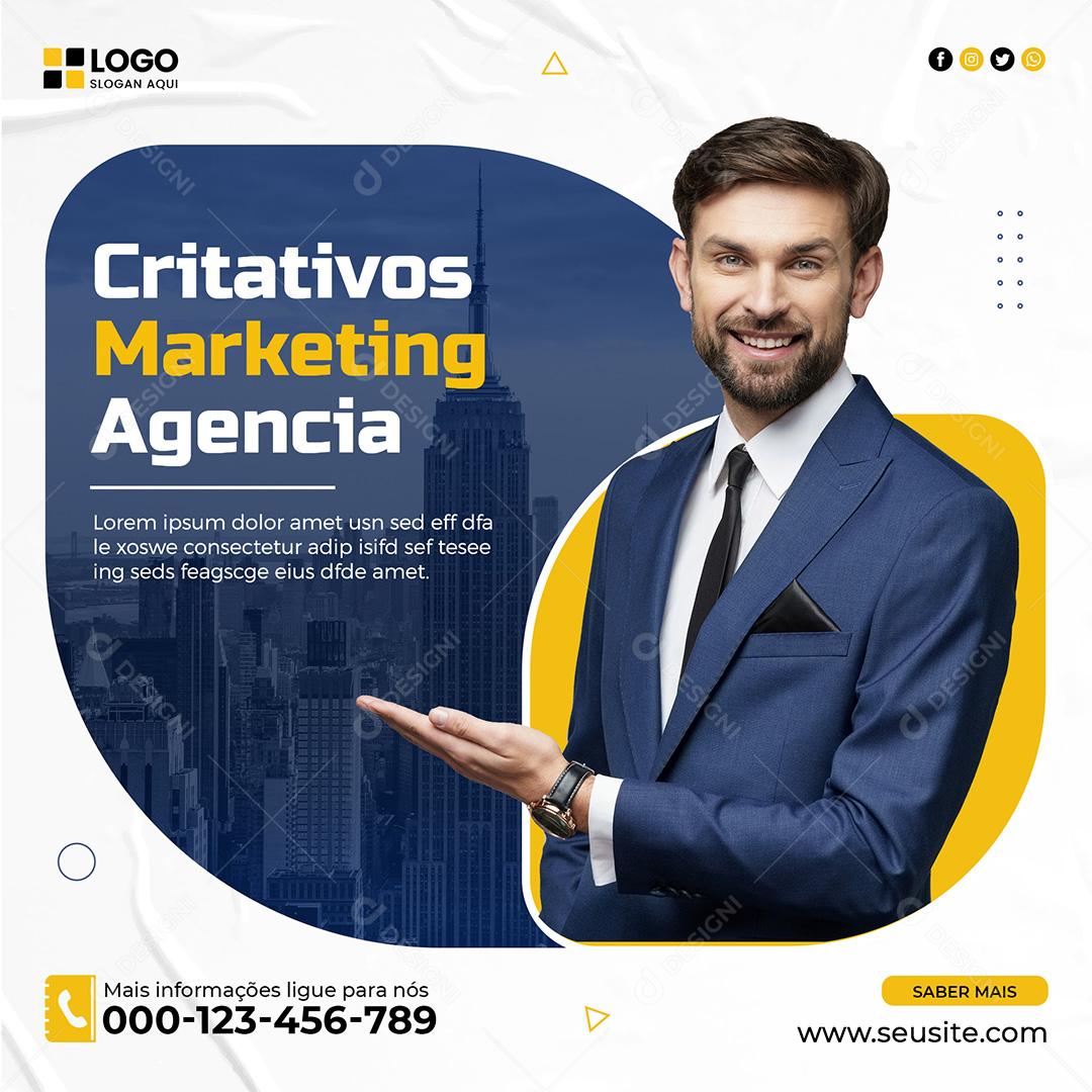 Social Media Marketing Digital Criativos Agência PSD Editável