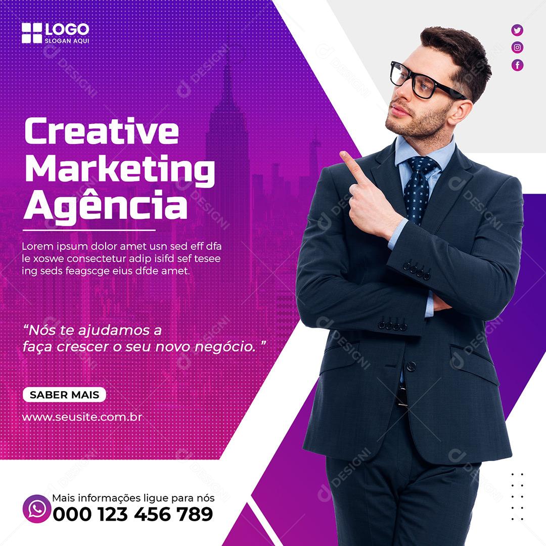 Marketing Digital Social Media Creative Agências PSD Editável