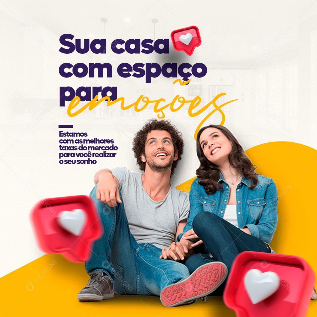 Sua Casa Com Espaço Para Emoções Social Media PSD Editável