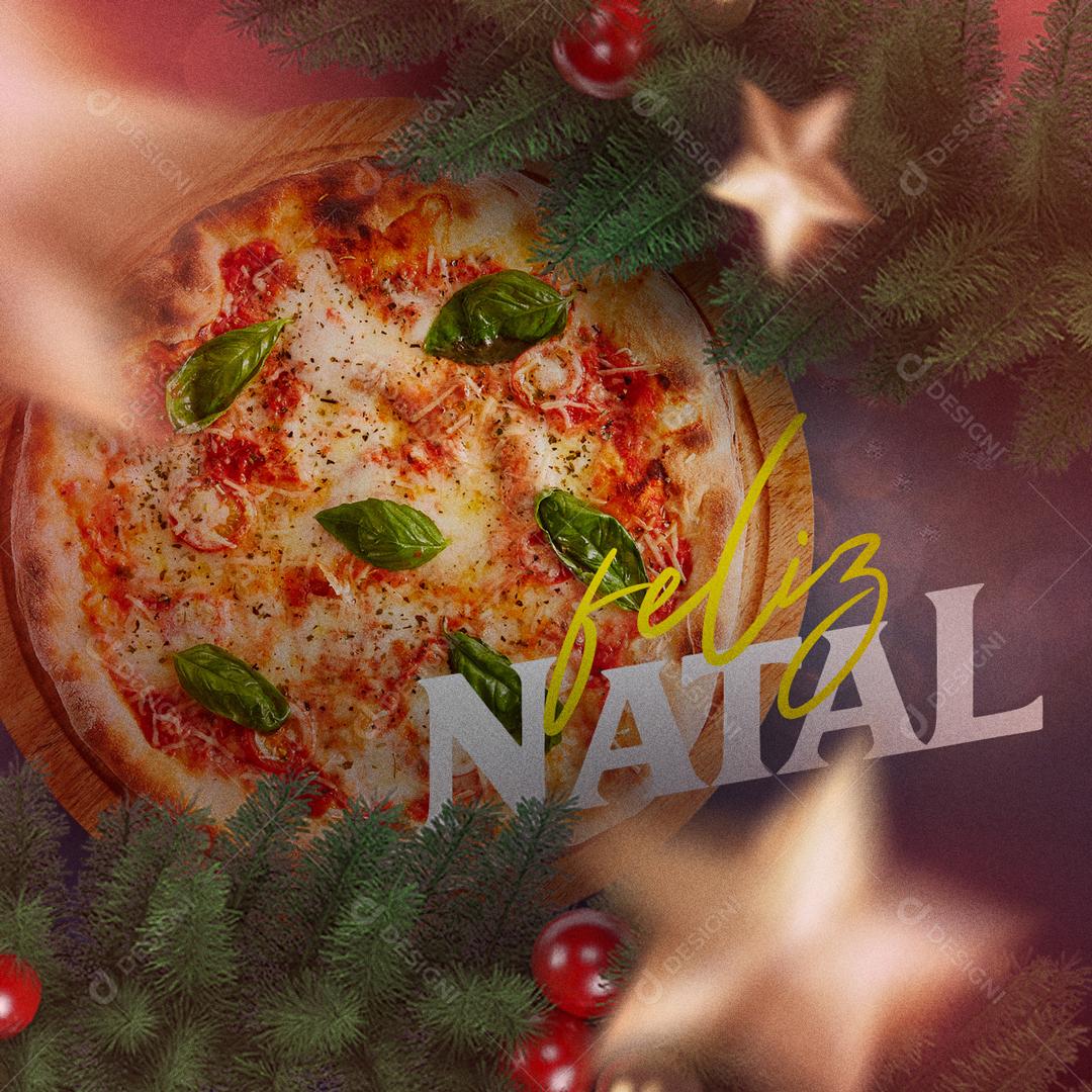 Feliz Natal Pizza Pizzaria Social Media PSD Editável