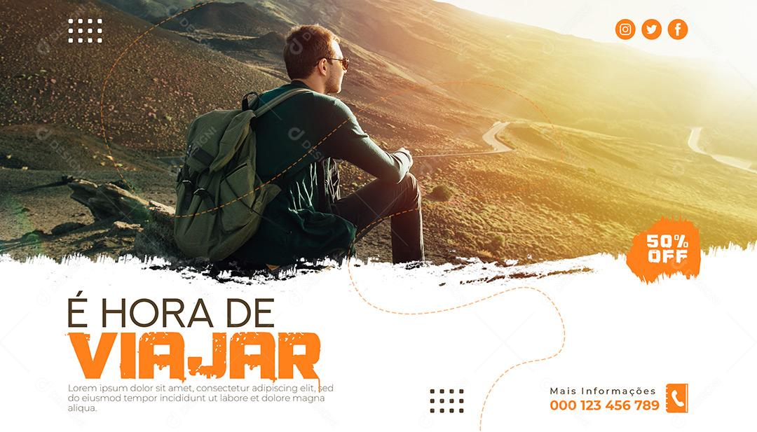 Social Media Viagens É Hora De Viajar PSD Editável