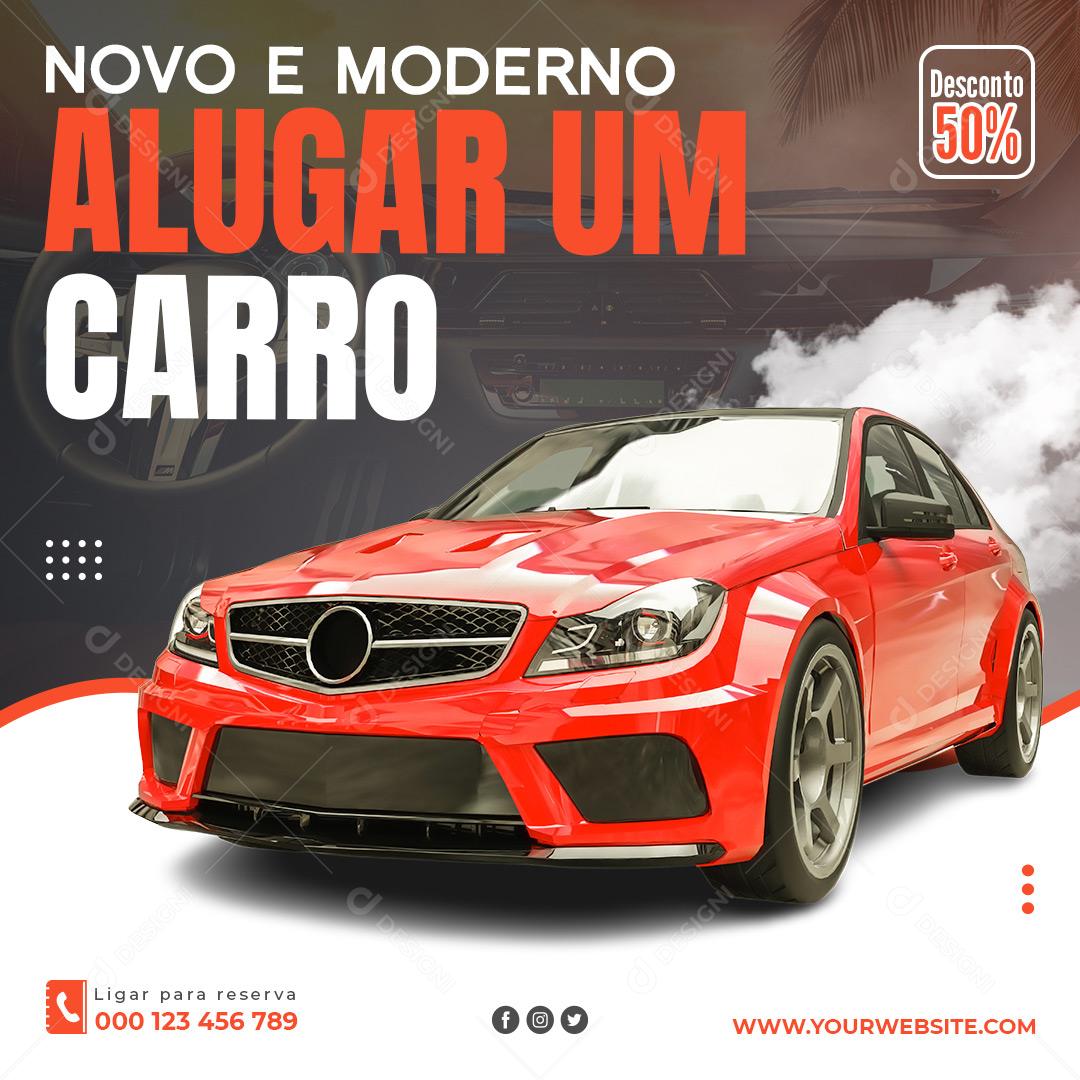 Social Media Alugue Um Carro Novo E Moderno PSD Editável