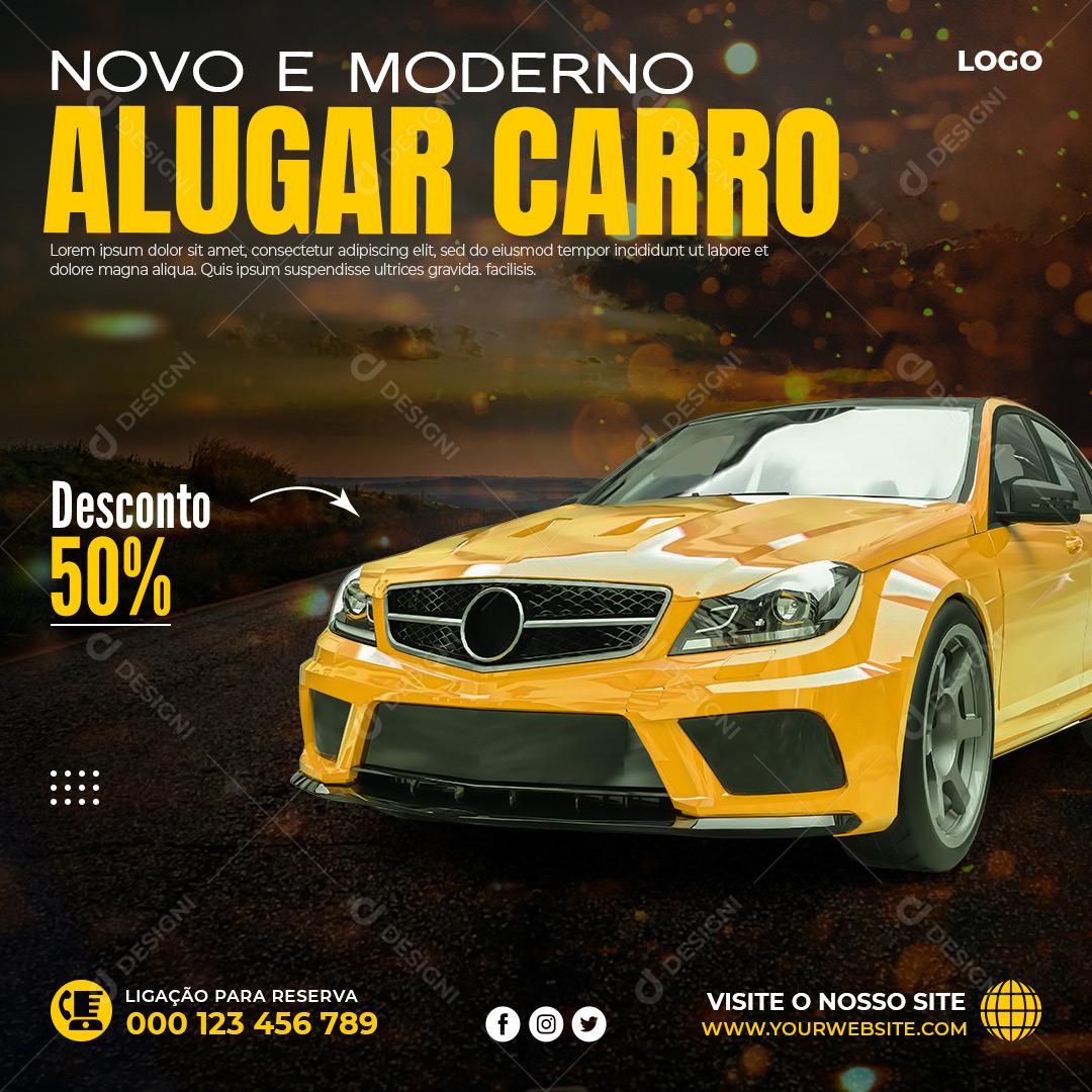 Social Media Aluguel De Carro Novo e Moderno PSD Editável