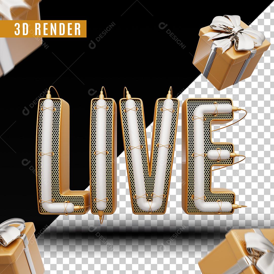 Selo 3D Live Para Composição PSD Editável