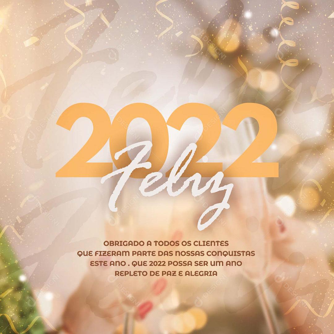 Social Media Ano Novo Feliz 2022 PSD Editável