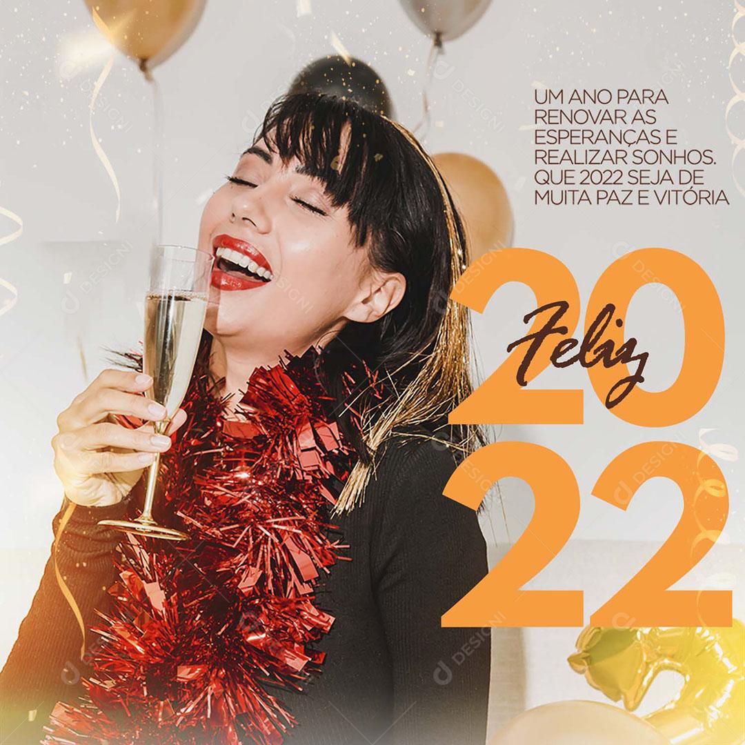 Social Media Feliz 2022 Festas PSD Editável