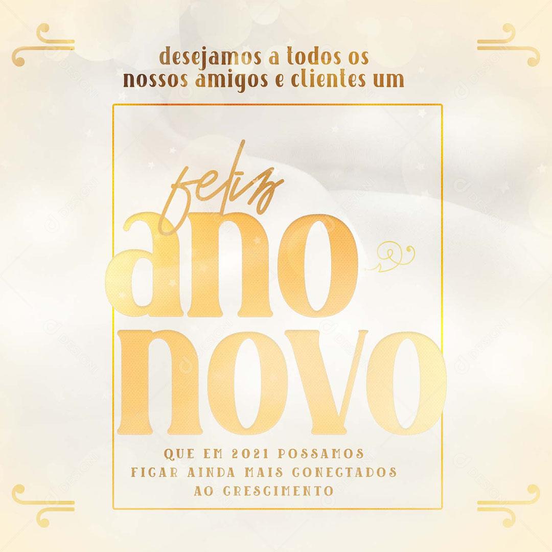 Social Media Feliz Ano Novo PSD Editável
