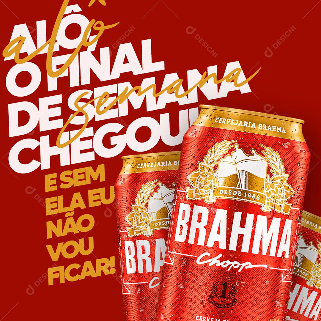 Bebidas Social Media Alô O Final De Semana Chegou PSD Editável