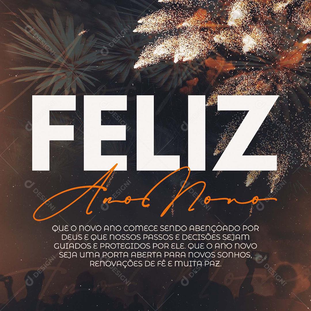 Social Media Feliz Ano Novo PSD Editável