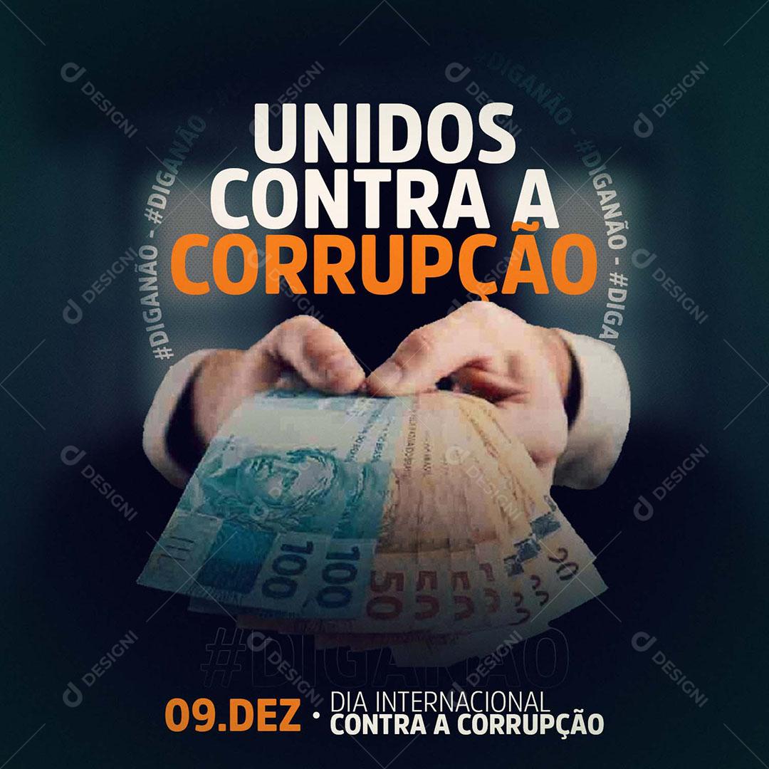 Social Media Data Comemorativa Unidos Contra a Corrupção 09 de Dezembro PSD Editável