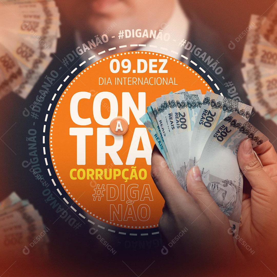 Social Media Data Comemorativa Contra a Corrupção 09 de Dezembro PSD Editável