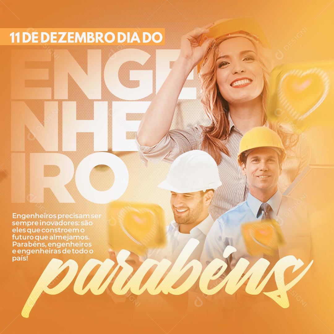 Dia Do Engenheiro Parabéns Social Media PSD Editável