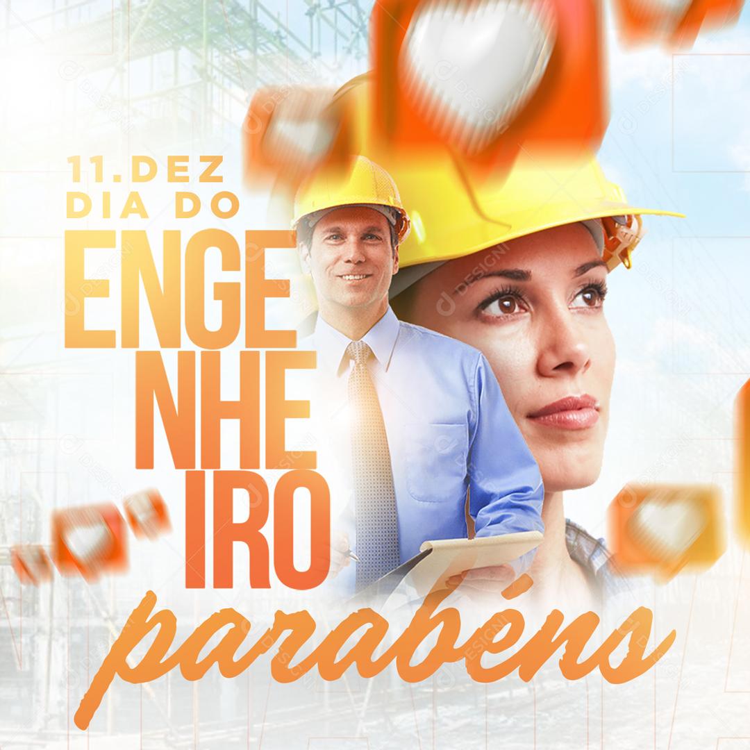 Dia Do Engenheiro Parabéns Social Media PSD Editável
