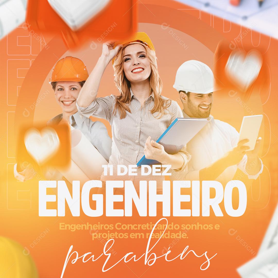 Dia Do Engenheiro Parabéns Social Media PSD Editável