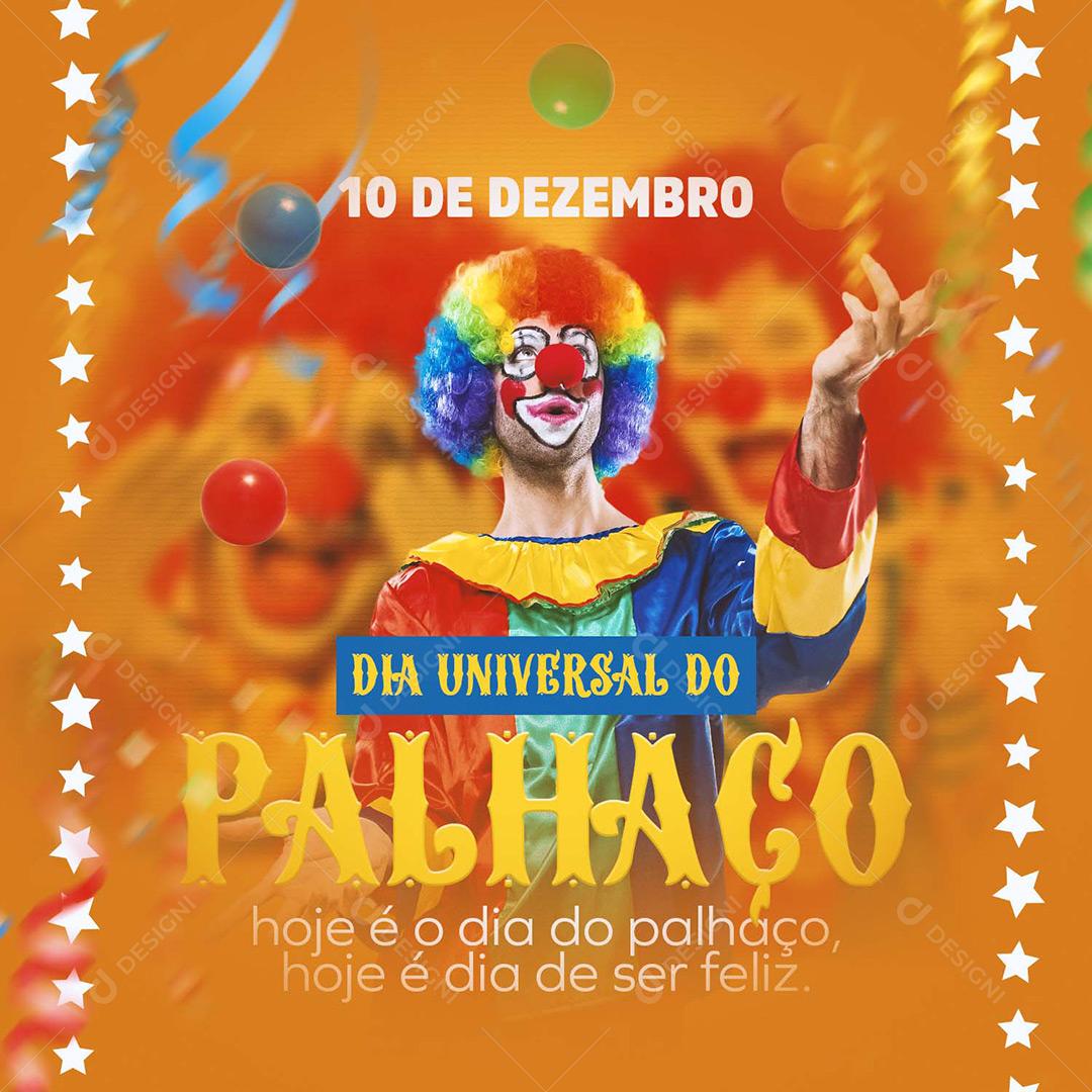 Social Media Dia Universal Do Palhaço 10 De Dezembro PSD Editável