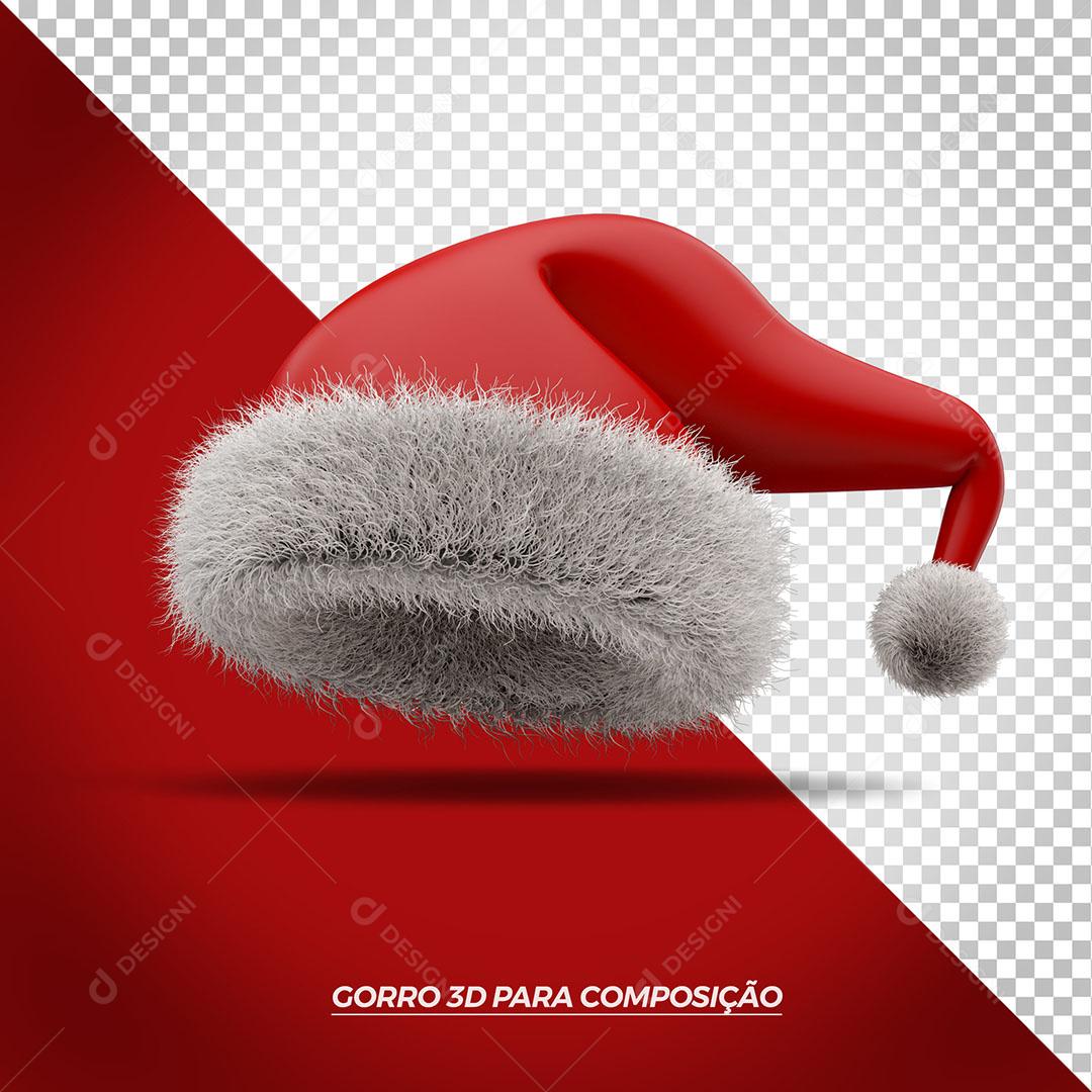 Gorro Touca Papai Noel Elemento Natalino 3D Para Composição PSD