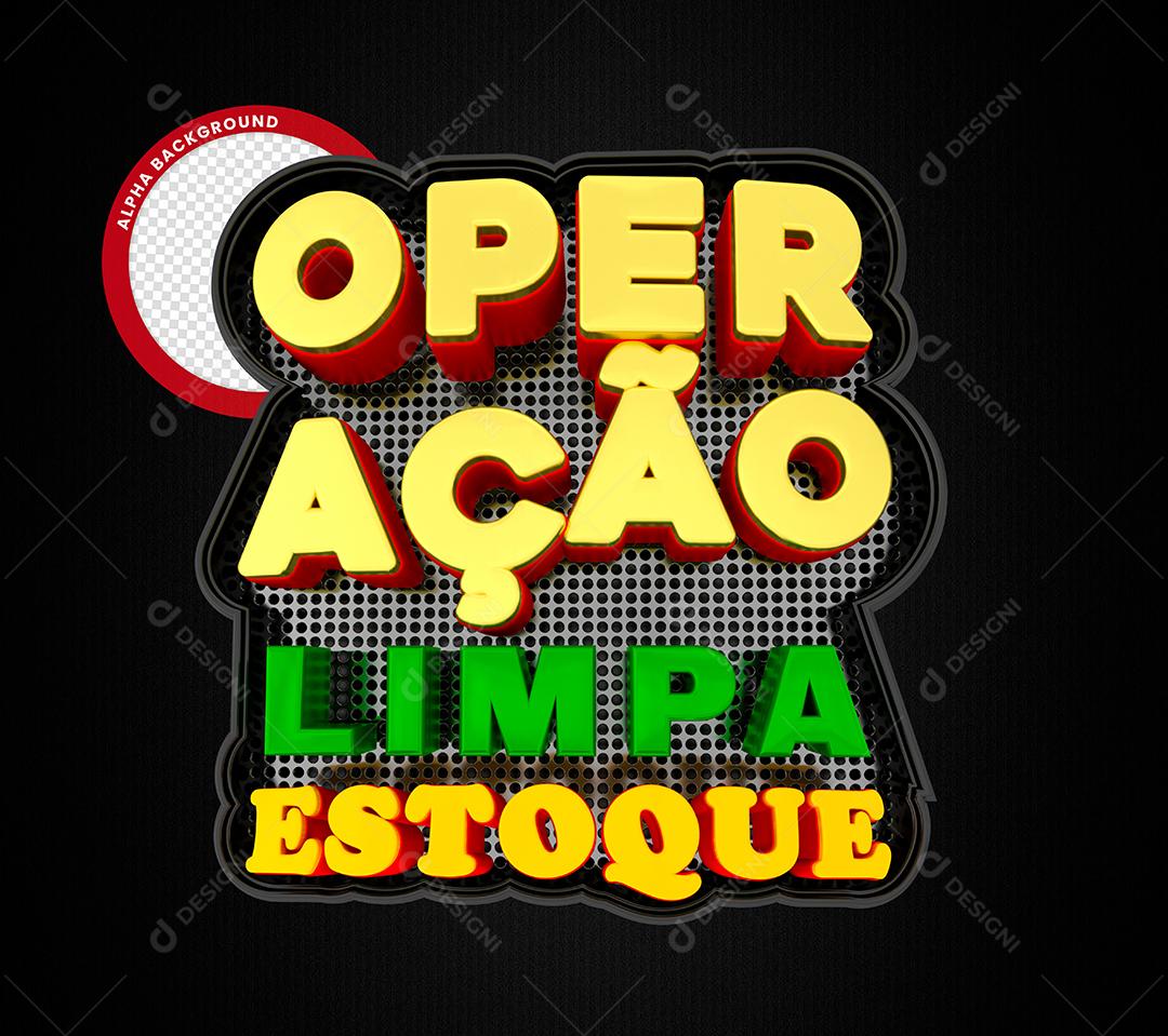 Operação Limpa Estoque Selo 3D Para Composição PSD